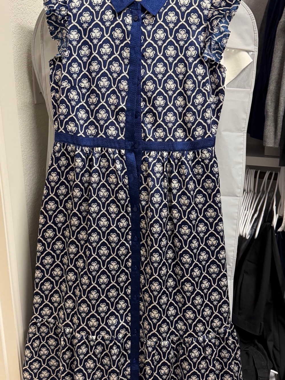 Draper James Navy and White Clover Maxi Dress (Reasonable Offers Welcome)